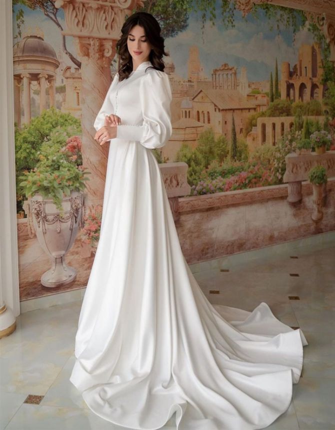 لباس عروسی اروپایی ساده پوشیده