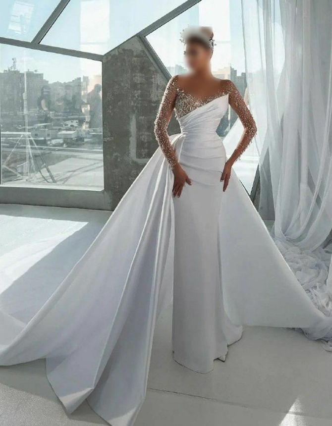لباس عروس اروپایی کارشده