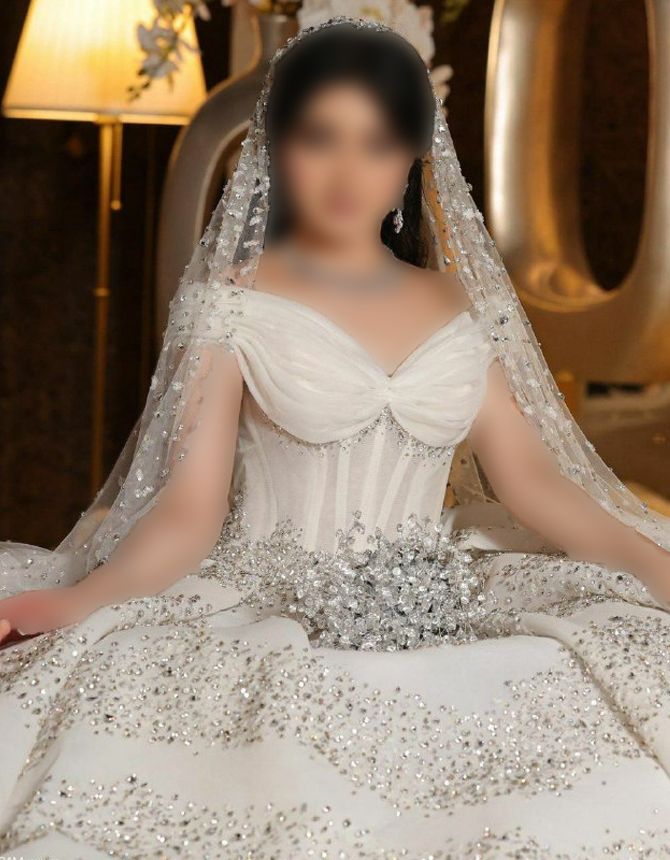 لباس عروس مدل عربی سنگدوزی شده