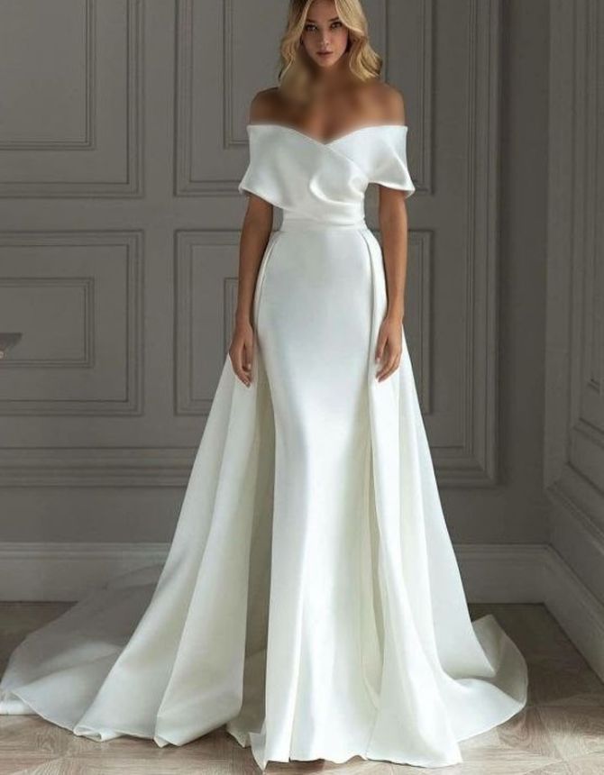 لباس عروس ساده دو دامنه