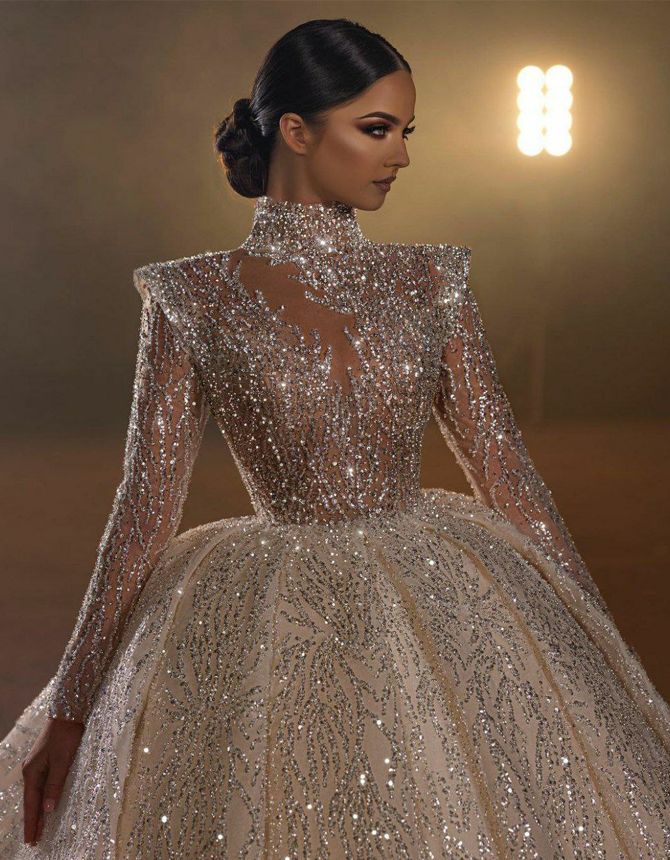 لباس عروس عربی جواهردوزی شده