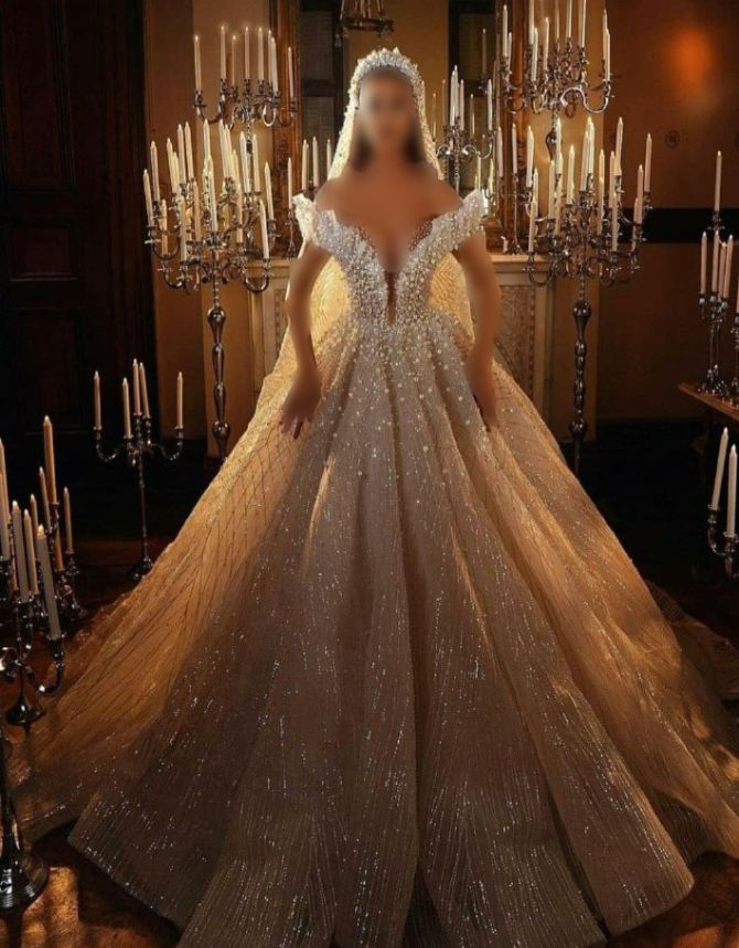 لباس عروس عربی شاین مروارید دوزی